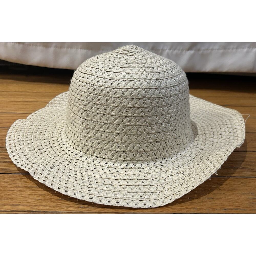 Wide Brim Woven Straw Sun Hat 23.5"